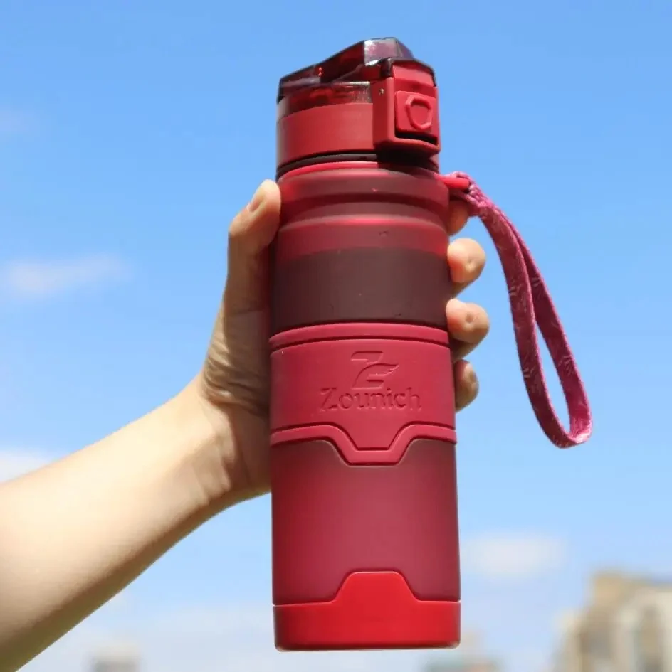 ZOUNICH Sports Water Bottle 500/1000ML  Protein Shaker Outdoor Hiking Camping Portable Leakproof Drinkware Plastic BPA Free