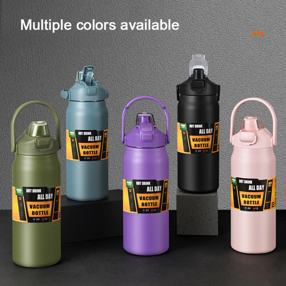 

Portable Thermos with Straw 304 Stainless Steel Thermal Mug Tumbler Coffee Cup Sports Vacuum Flasks Cold and Hot Water Bottle