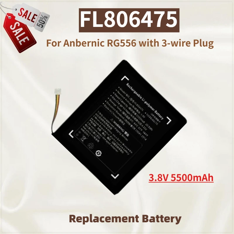 

High Quality FL806475 with 3-wire Plug Battery 3.8V 5500mAh for Anbernic RG556 Brand New Replacement Battery