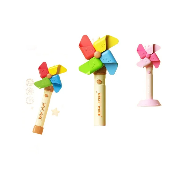Windmill Bubble Machine Fully Automatic Bubble Blowing Colorful Light Rotating Windmill