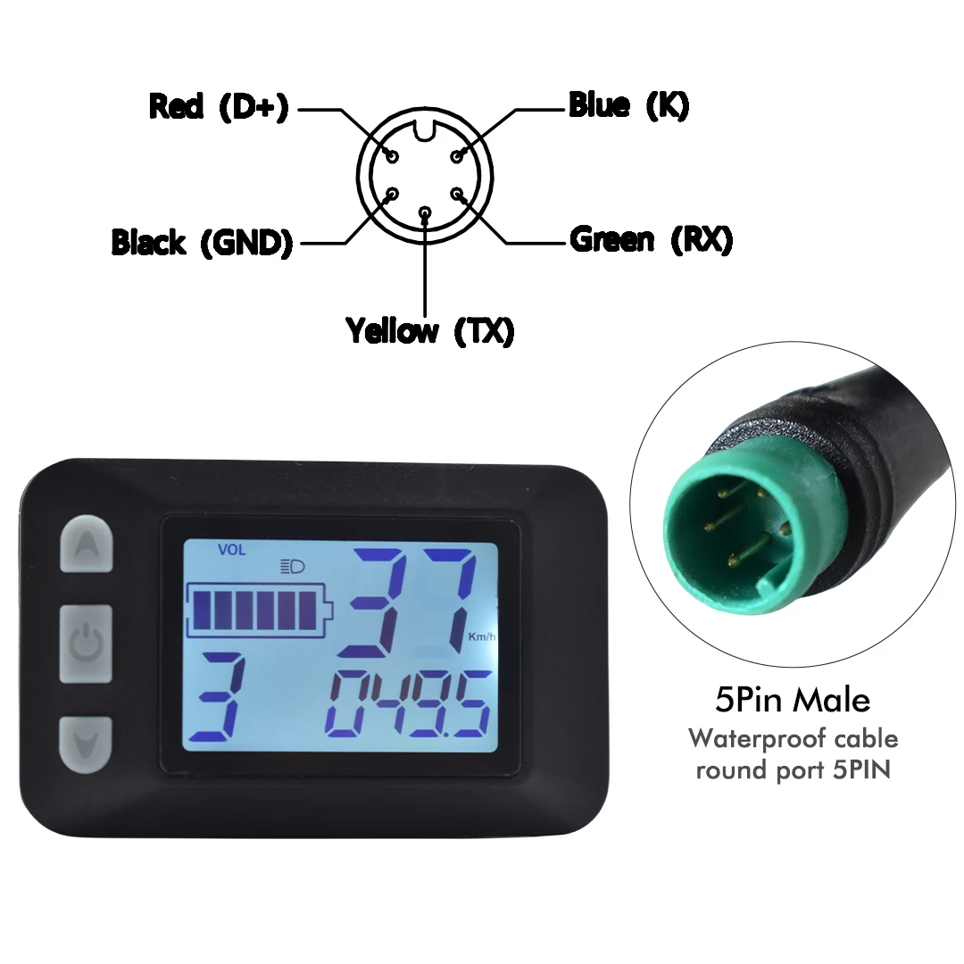 UART 2-multifunctioneel LCD-scherm Elektrische fietsdisplay Computer Fiets Regendicht Snelheidsmeter Kilometerteller Fietsen Waterdicht - afbeelding 1