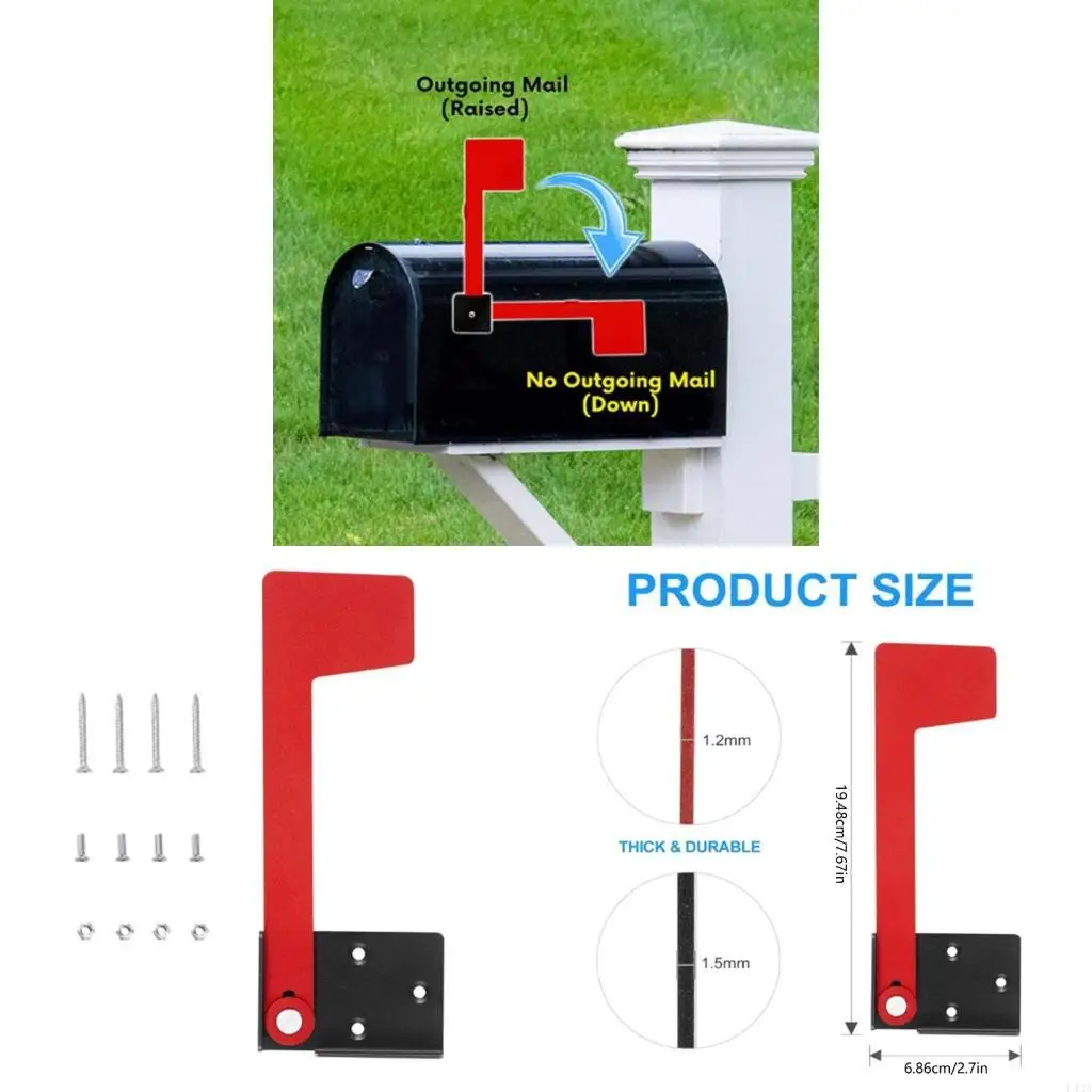 L43A Mailbox Flag Replacement Flag for Mailbox Accessories for Wood Wall Metal Stone Mailbox Surfaces Accessories