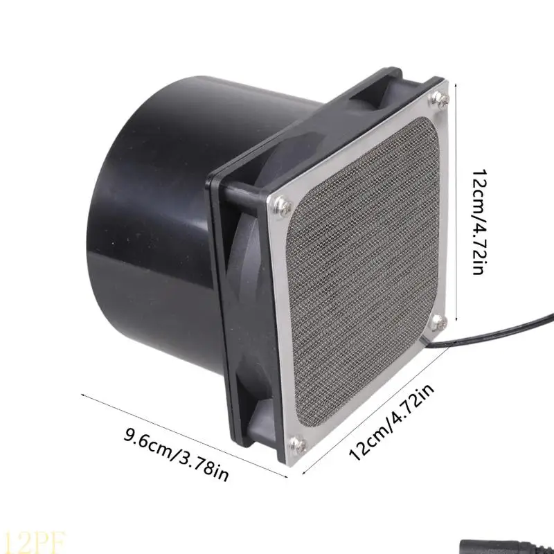 12PF Complete Fan 120mm Ventilation Fan Includes Guard Net Speed Control 12V for Home DIY Installations