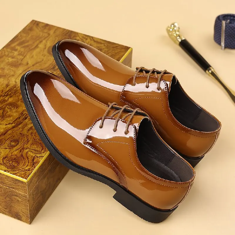 

Size 38-48 Business Men Formal Shoes Men Lace-up Casual Versatile Fashionable Pointed-toe Leather Shoes Wedding Banquet Shoes