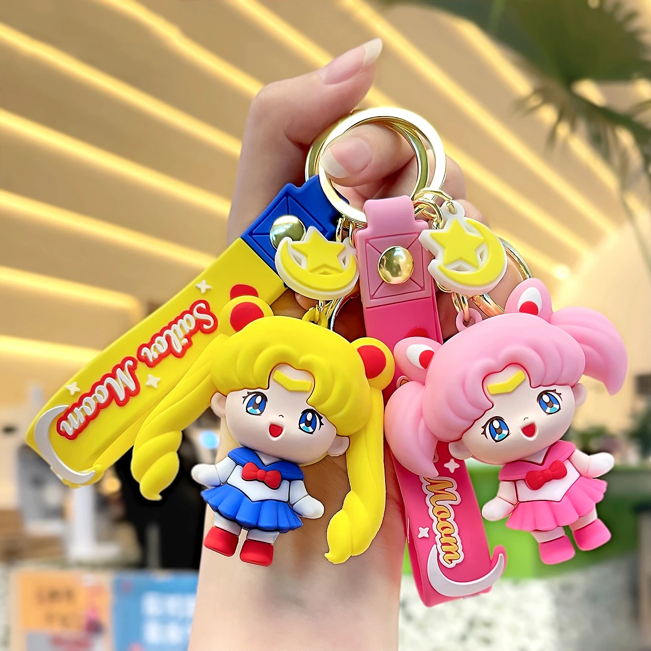 

Anime Sailor Moon Tsukino Usagi Chibiusa Cosplay Keychain Cute Figure Doll Bag Pendant Keyring Car Key Chain Accessories Gift