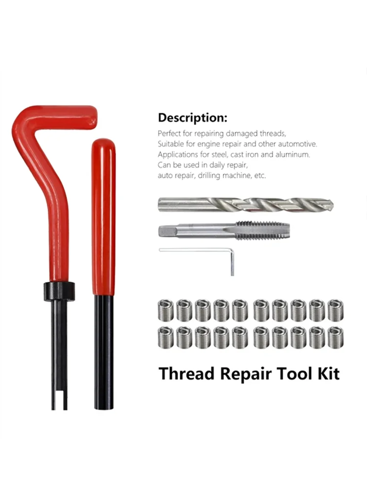 25/75/131pcs draadreparatieset M2-M24, gebruikt om beschadigde draad te repareren, aapmoersleutel, Fried Dough Twists bit handgereedschap - afbeelding 2
