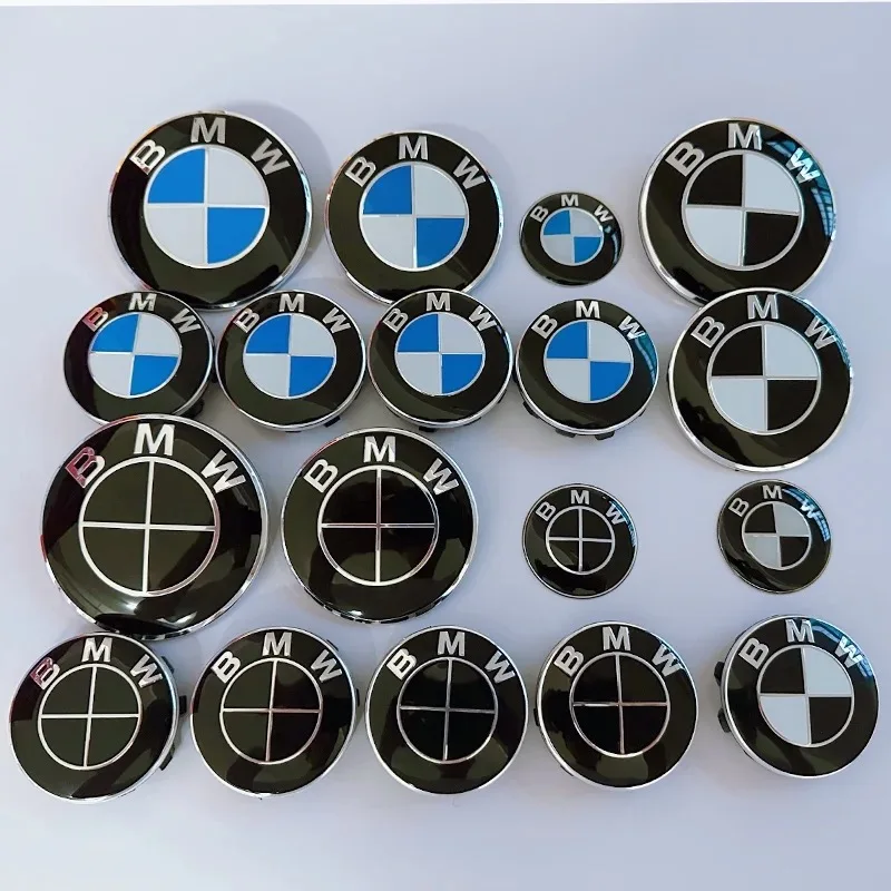 7Pcs Car Front Badge Rear Sticker Center Caps Steering Wheel Emblem For BMW E60 E61 E93 E87 E36 E46 E39 E53 F30 F20 F10 F15