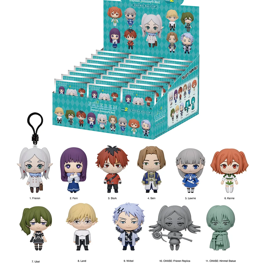 Frieren Beyond Journey's End 3D PVC Taschenclip Schlüsselanhänger Überraschungstasche Mystery Box Anime Chibi Puppe Anhänger Rucksack-Charm Geschenk