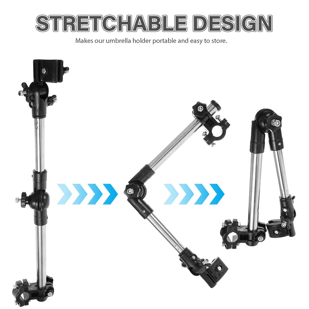 

2pcs Bicycle Umbrella Rack Clamp Adjustable Bike Mount Electric Holder Chair Bracket Outdoor Stret retractable stand durable