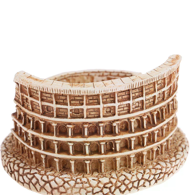 Simulation Ancient Rome Colosseum Resin Mini Statue Sand Table Building Desktop Decoration Classical Architecture Sculpture