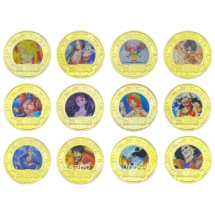 One Piece Anime Gold Plated Commemorative Coin Classic Characters Collection Medal Cartoon Fans Souvenir Birth Gifts Home Decor - view 4