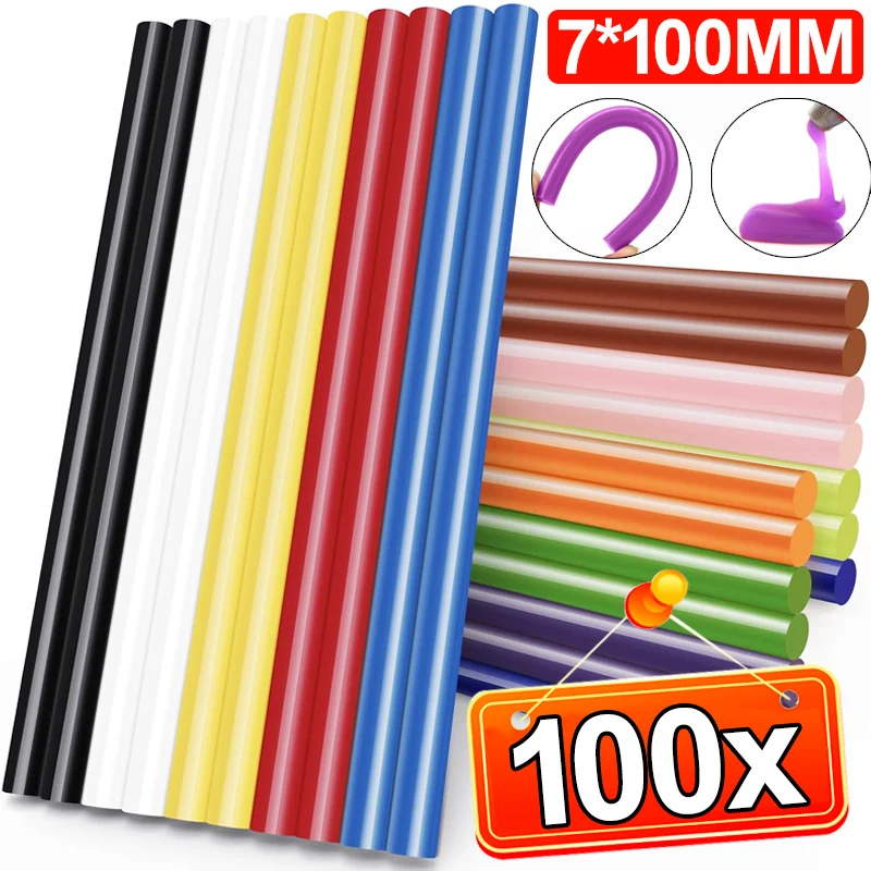 

Colorful Hot Melt Glue Sticks Strong Viscosity Glue Paintless Repair Strips 7MM*100MM Hot Melt Glue Gun DIY Craft Repair Tools