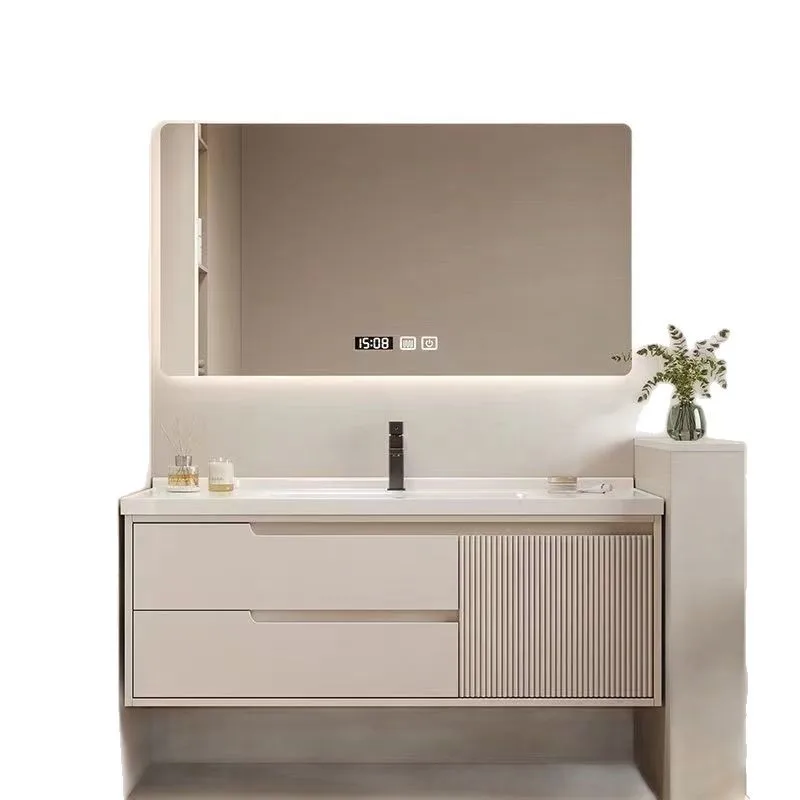 

Bathroom Cabinet Combination Oak Ceramic Integrated Basin Paint Cream Washbasin Wash Simple Washbasin