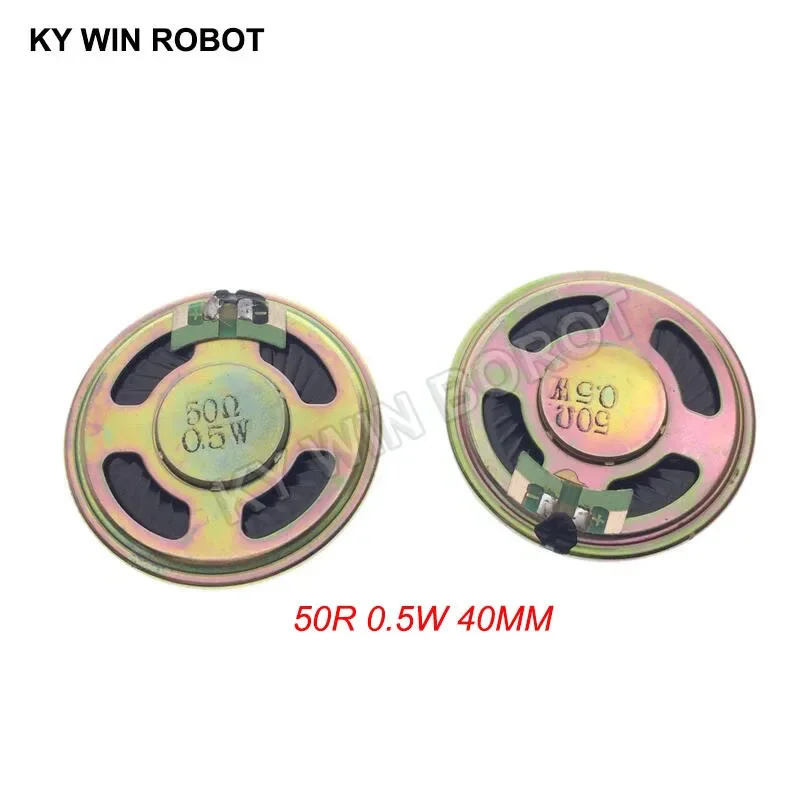 2 sztuk/partia nowy ultracienki Mini głośnik 50 omów 0,5 wat 0,5 W 50R średnica głośnika 40 MM 4 CM grubość 5 MM