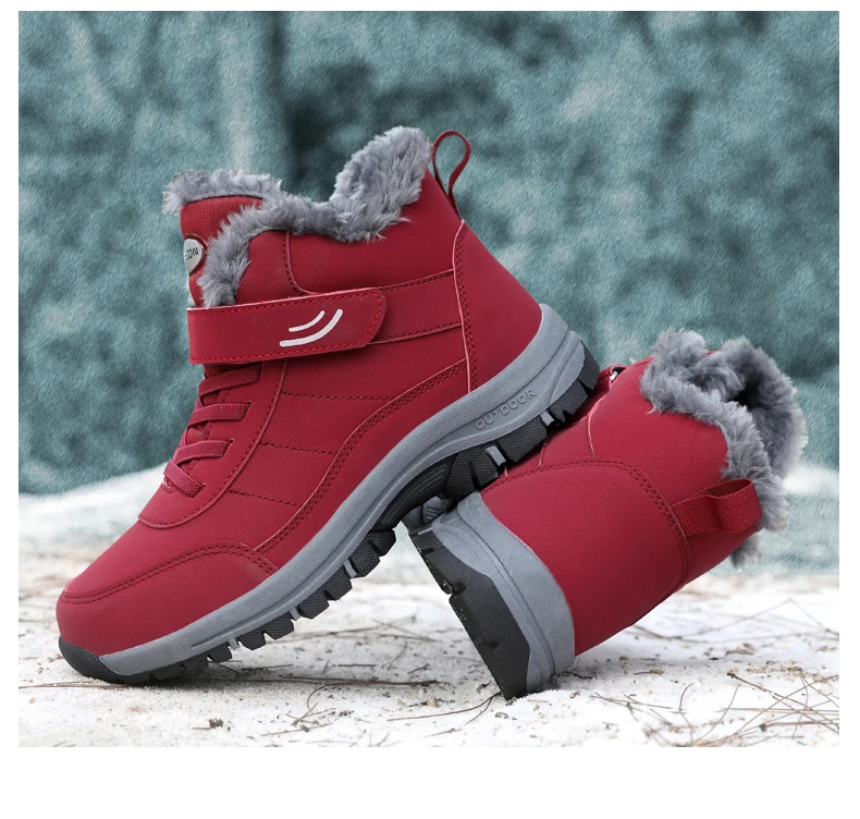 Unisex Winter Outdoor Berg-Baumwollschuhe Rutschfeste Warme Fleece-Gefütterte Wanderstiefel Wasserdichte Kältebeständige Schneestiefel 35-46 – Detail 20