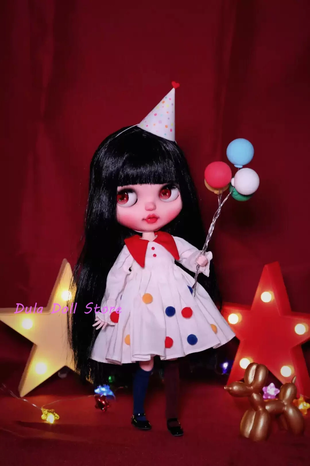 Dula Doll Clothes Dress Red-necked Bobo skirt Blythe ob24 ob22 Azone Licca ICY JerryB 1/6 Bjd Doll