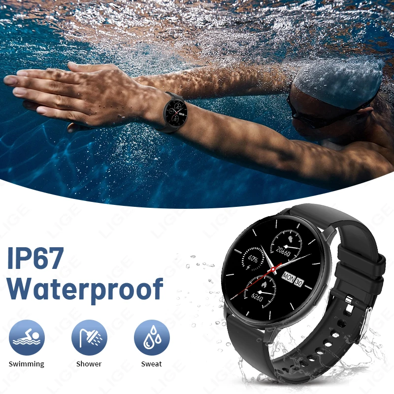 LIGE Bluetooth Call Smart Watch Men Answer Calls Multiple Sports Modes Waterproof Heart Rate Health Smartwatch For Android IOS