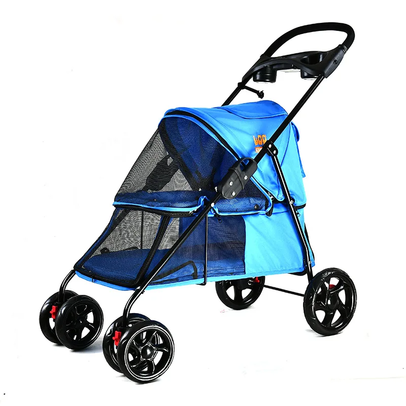 Carro grande plegable para perros y gatos, carrito Reversible de cuatro ruedas, novedad de 2022