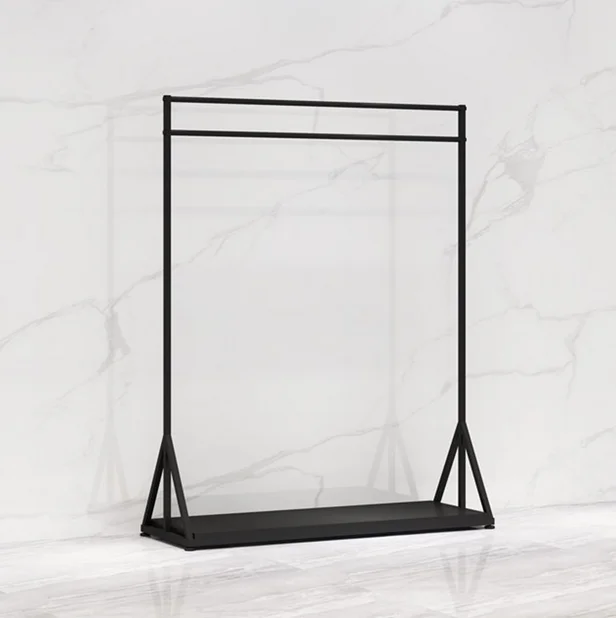 

Hanging clothes shelves on the wall of clothing store display racks