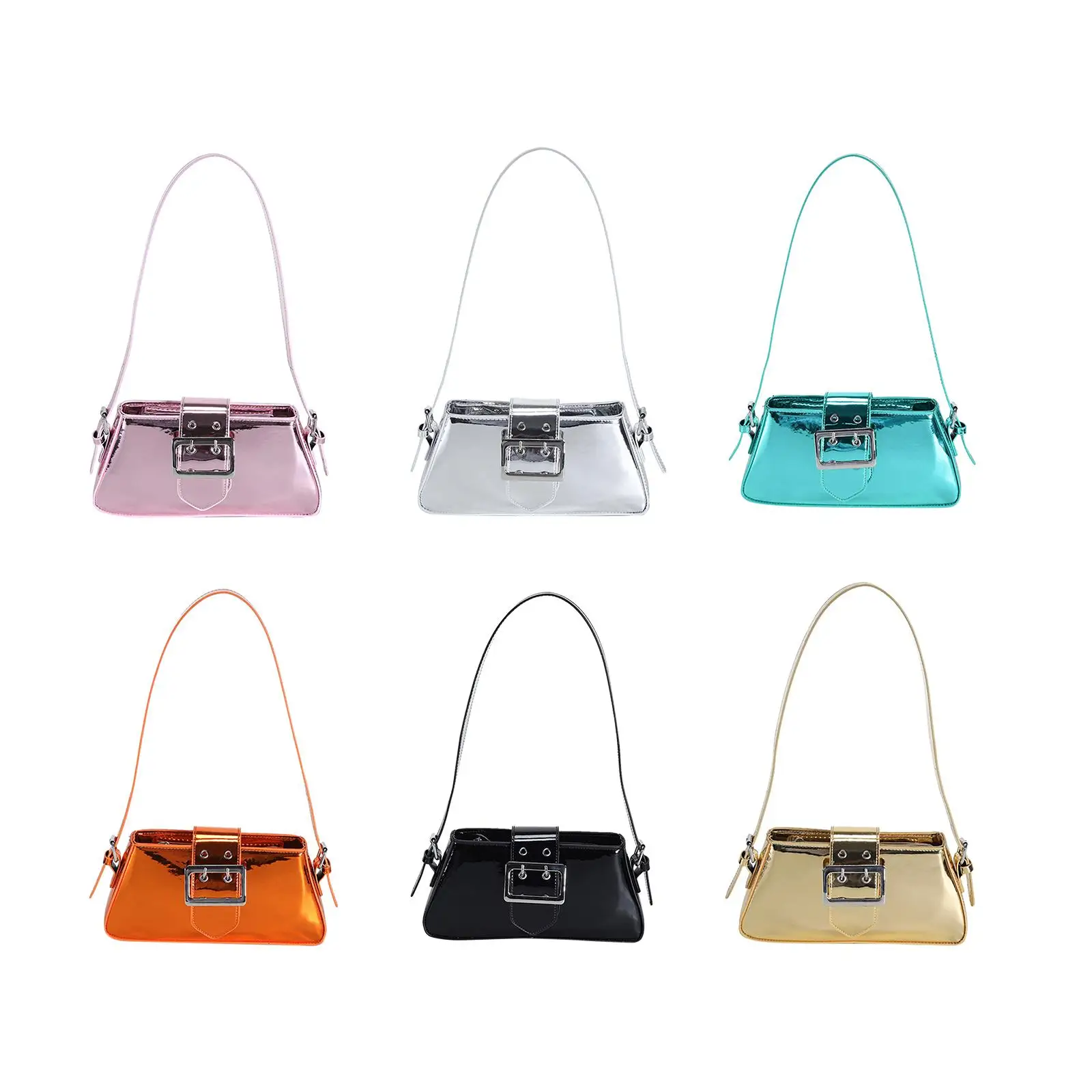 

Women Shoulder Bag Underarm Bag Glossy Handbag Tote Bag for Party Vacation Spring