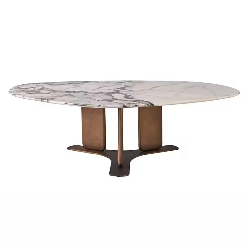 

Modern luxury furniture coffee table gold metal bottom coffee table