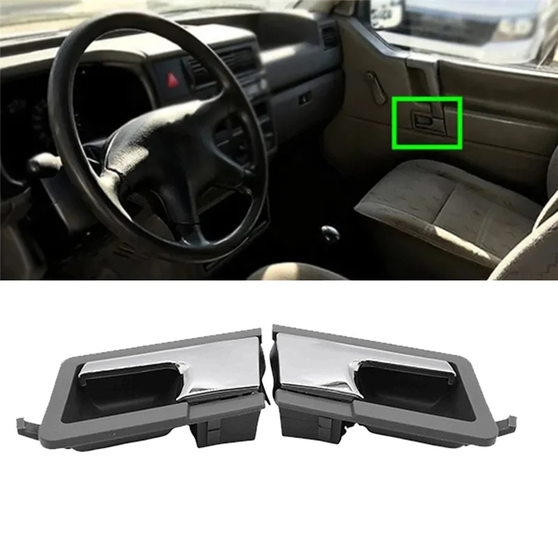 A11F-2PCS Car Interior Chrome Left/Right Inner Door Handle Replacement Accessories For VW T4 1990-2003 Car Accessories