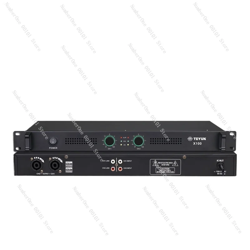 Class D Ultra-Thin Amplifier Professional Pure Rear High-Power Stage Performance Conference Room KTV Dual-Channel Digital