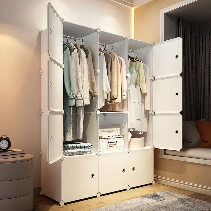 

Home Bedroom Furniture Simple Wardrobe Clothes Cabinets Dressers Cube Storage Locker Baby Closet Plastic Collapsible Dustproof