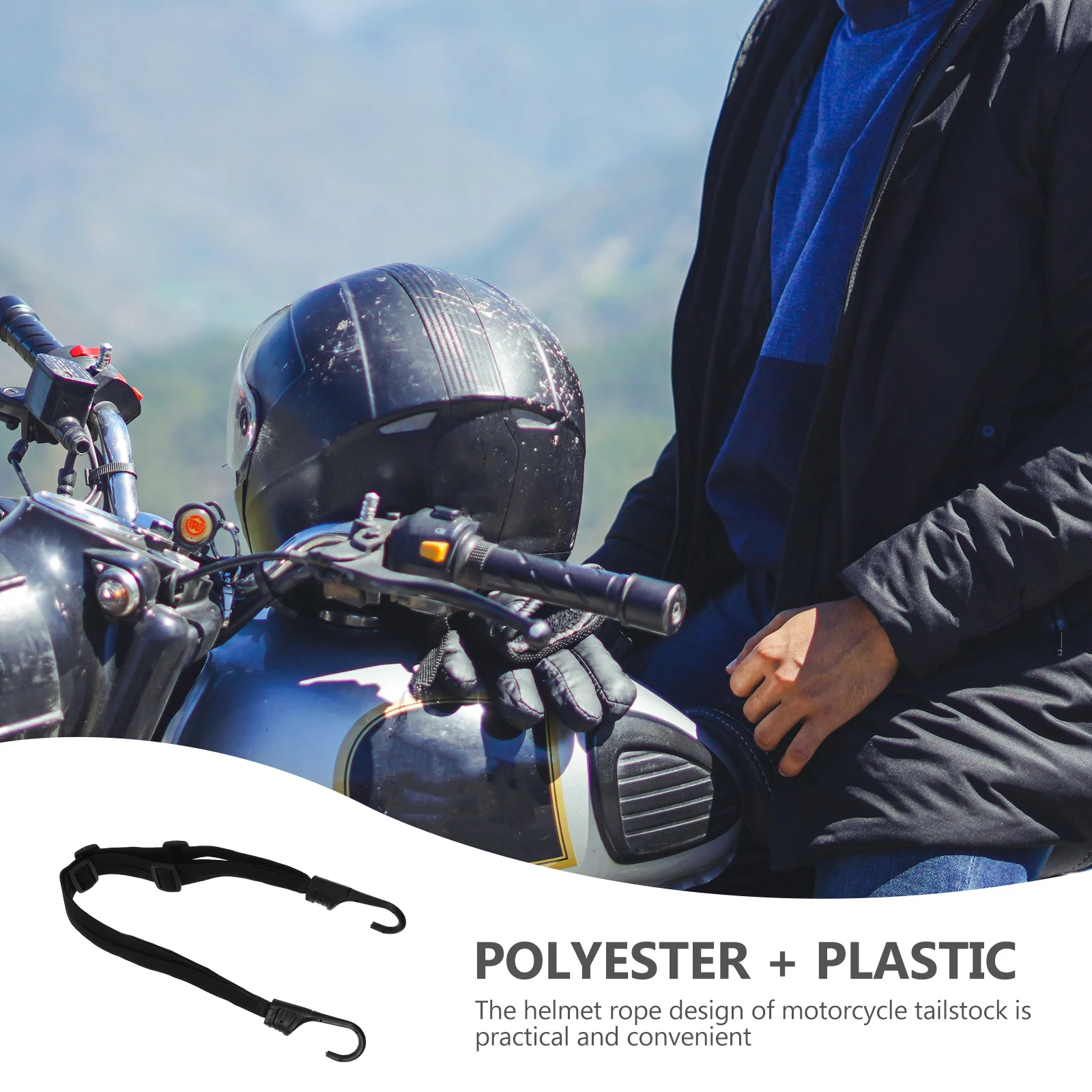 

2Pcs Rope Bike Luggage Strap Elastic Bungee Cord for Motorcycle Cargo Tie Down Lashing Strap Heavy Duty Polyester Fixed