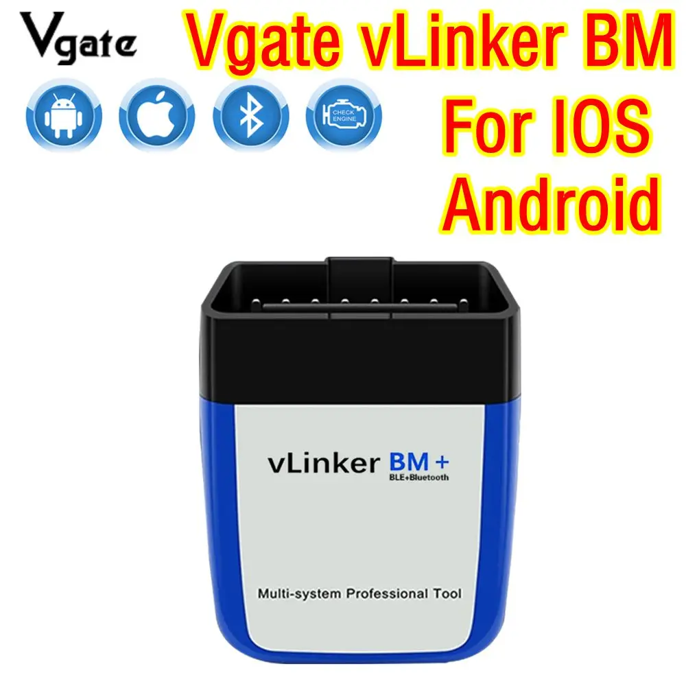 

Netwest Vgate VLinker BM BM+ Беспроводное соединение BT3.0 BT4.0 BLE4.0 Считыватель кодов OBD2 для Android IOS Автомобильный диагностический сканер