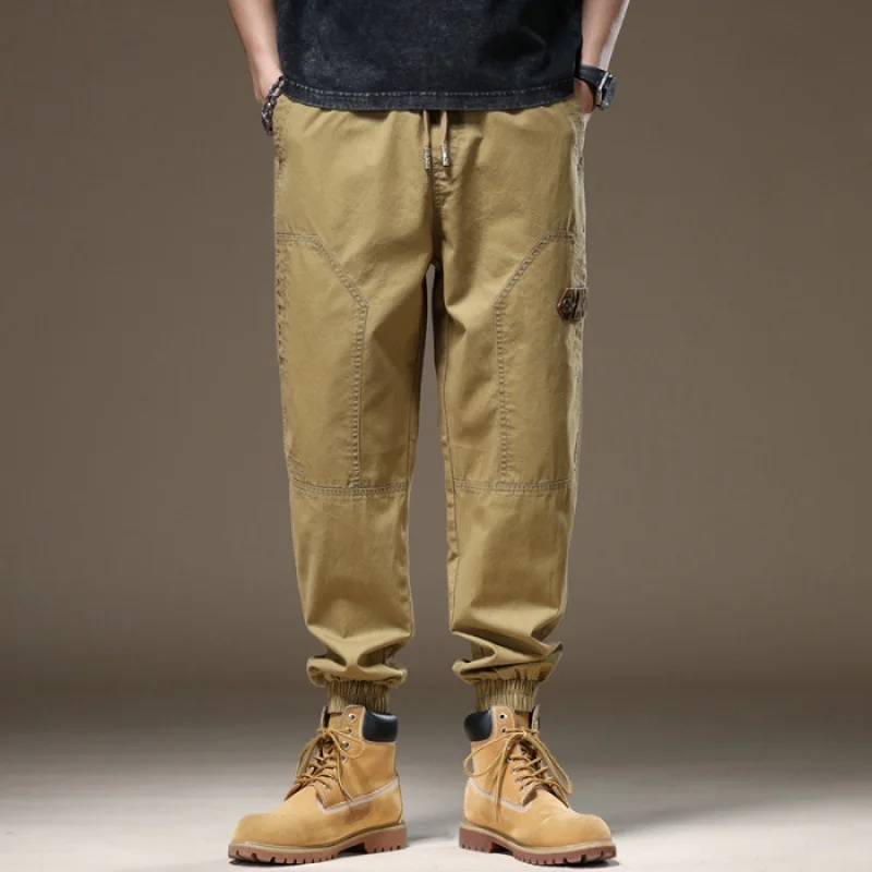 

2024 New American Retro Workwear Casual Pants Men's Summer Street Trend Ankle-Tied Sports Ninth Pants