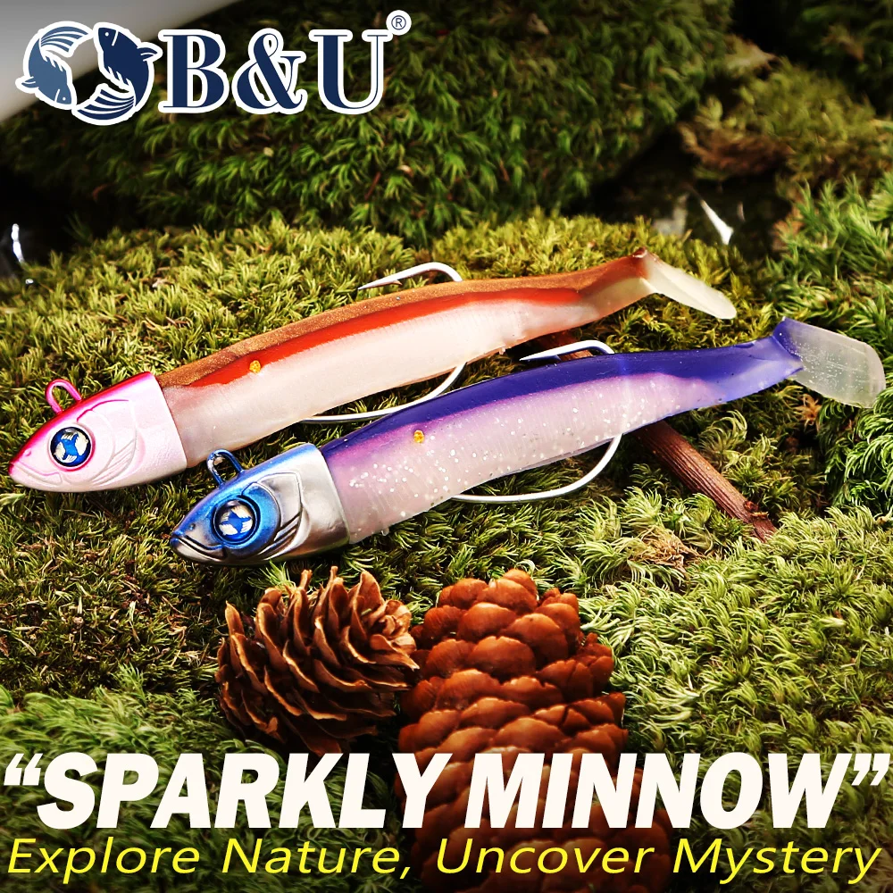 bass and pike lures THKFISH Best Fishing Spoons for Trout Crappie Walleye 1pcs fishing lure Can be used in freshwater and saltwater B&U Glitter Minnow Soft Lures
