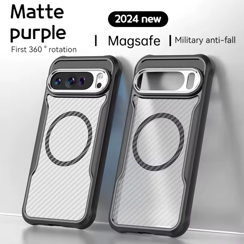 Funda magnética de lujo con armadura translúcida mate a prueba de golpes para Pixel9 Pixel9 Pro XL Pixel 8A Magsafe cubierta de carga inalámbrica