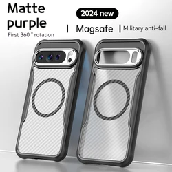 Magnetic Luxury Matte Translucent Armor Shockproof Case For Pixel9 Pixel9 Pro XL Pixel 8A Magsafe Wireless Charge Cover