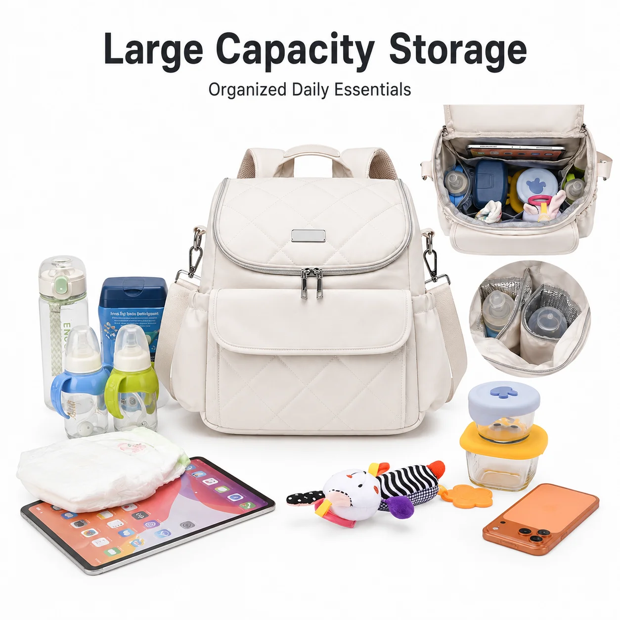 Water Resistant Lightweight Mommy Bag Large Spacious Storage Multi Functional Diaper Nappy Backpack For Ladies New Moms Outdoor