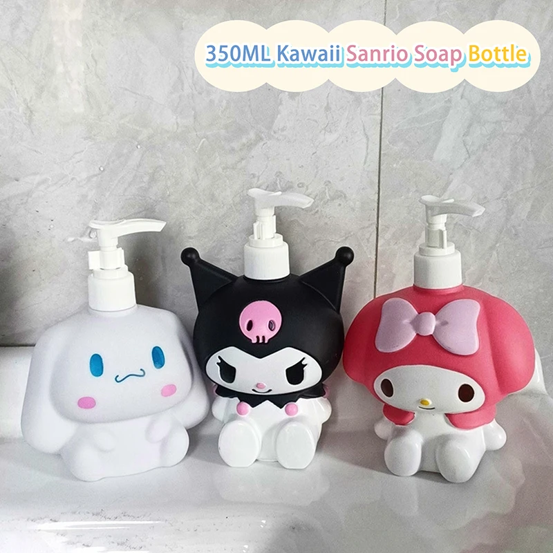 

350 мл Sanrio Cinnamoroll Kuromi Mymelody мультяшный шампунь бутылочка для кондиционера диспенсер многоразовые контейнеры для жидкого мыла