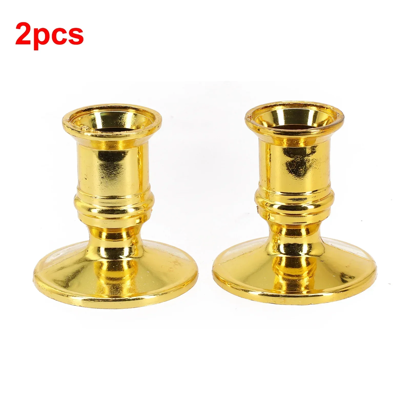 

2pcs Taper Candle Holders Traditional Shape Fits Standard Candlestick Gold Wedding Banquet Art Deco Candle Holder Home Decor