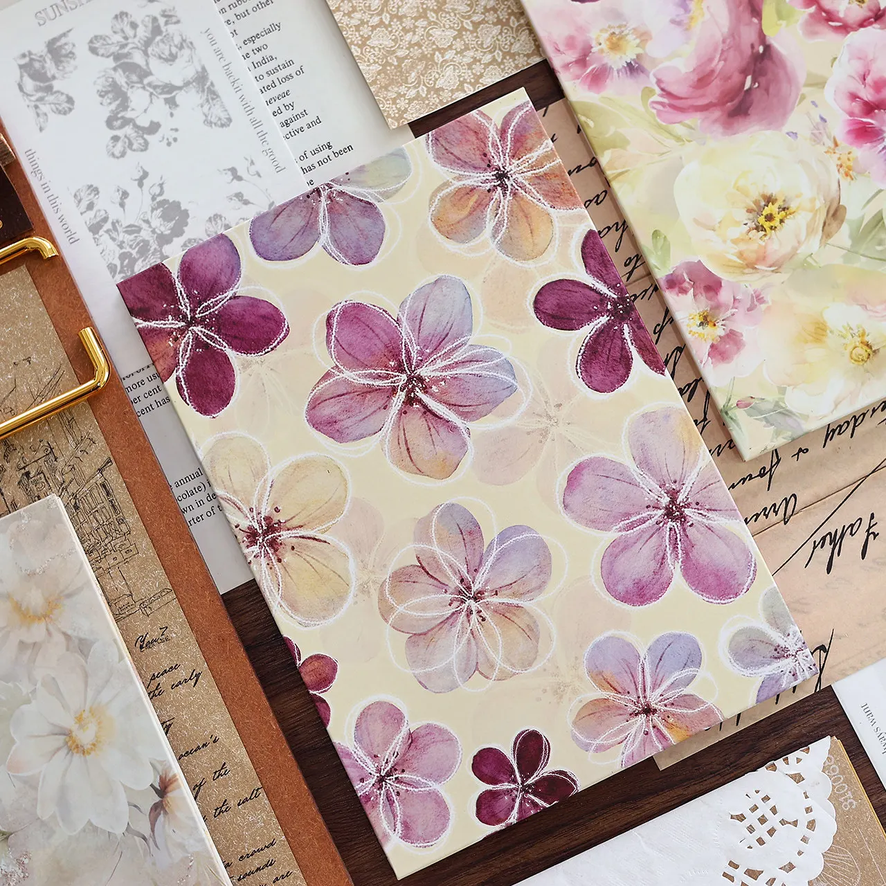 

XiaoBaiJia Studio Vinatge Little Flower Journal Book Planner DIY Scrapbooking Card Making Decoration