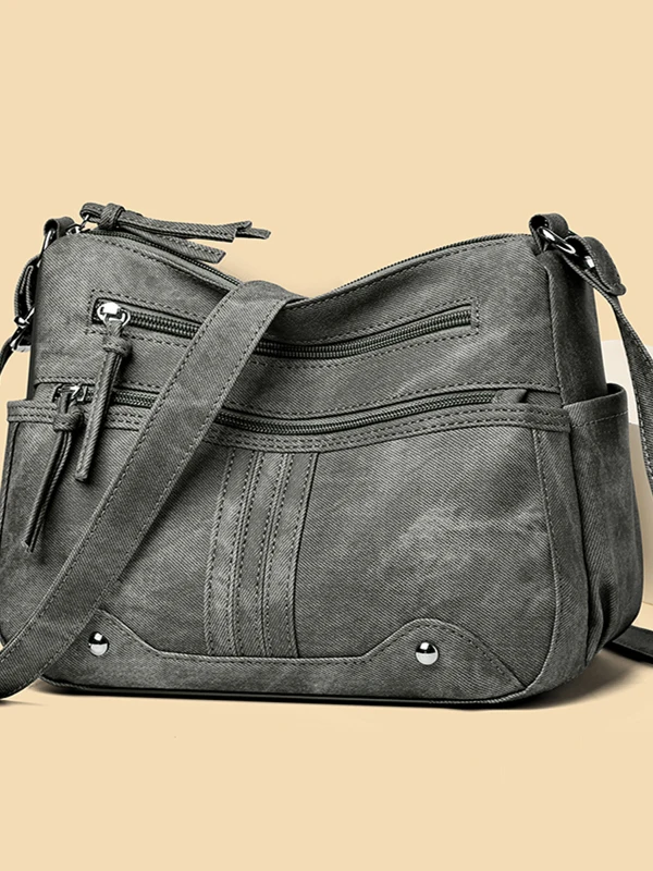 

Faionable Soft Leather oulder Bag Crossbody Purse for Women Cact Money Carrier Korean Sle Casual Leisure Handbag