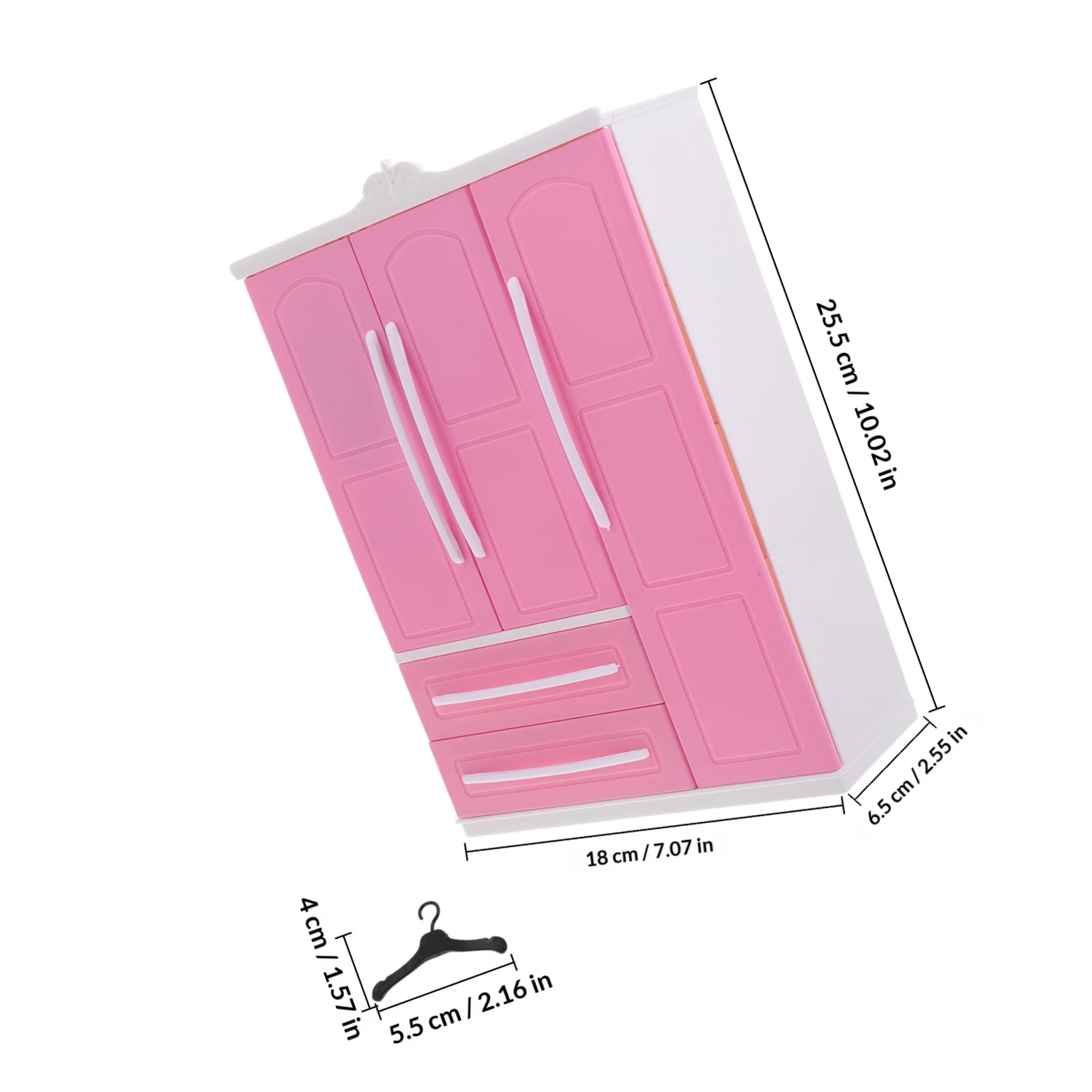 옷걸이와 선반이 있는 인형의 집용 미니어처 옷장 대용량 의류 보관함 어린이 놀이방 장식