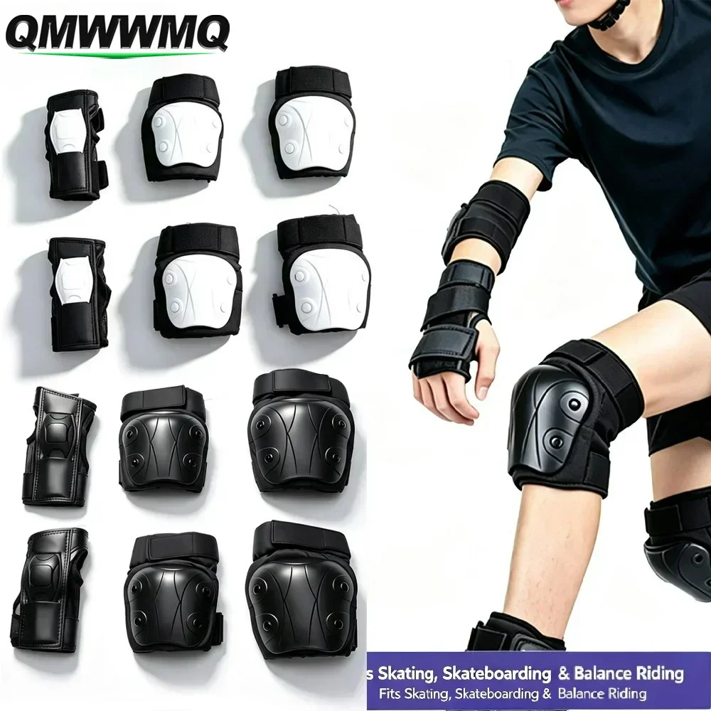 6PCS Protective Gear Set, Knee Pads Elbow Pads Wrist Guards for Adults & Youth, Safety Protective Pads for Skateboard, Biking