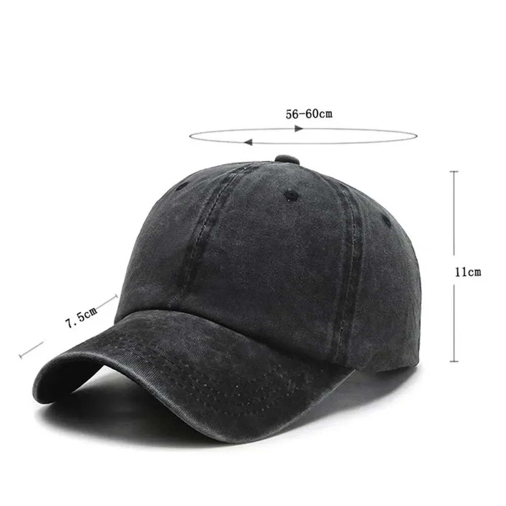 Baseball Cap Women Men Unisex Washed Cotton Adjustable Solid Color Couple Cap Vintage Dad Hat Snapback Outdoor Sport Trucker Cap