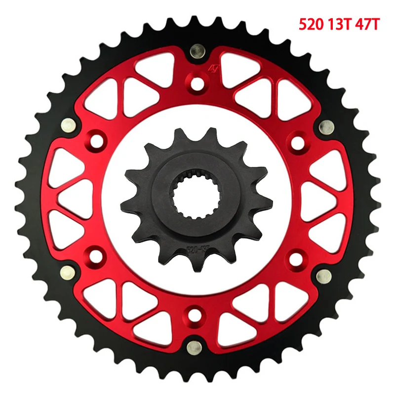 520 45T-52T 13T Motorcycle Front & Rear Sprocket For HONDA CR250R CRF450R CR500R CRE250R CRE450R Enduro CREF450X CREF500X CR 250