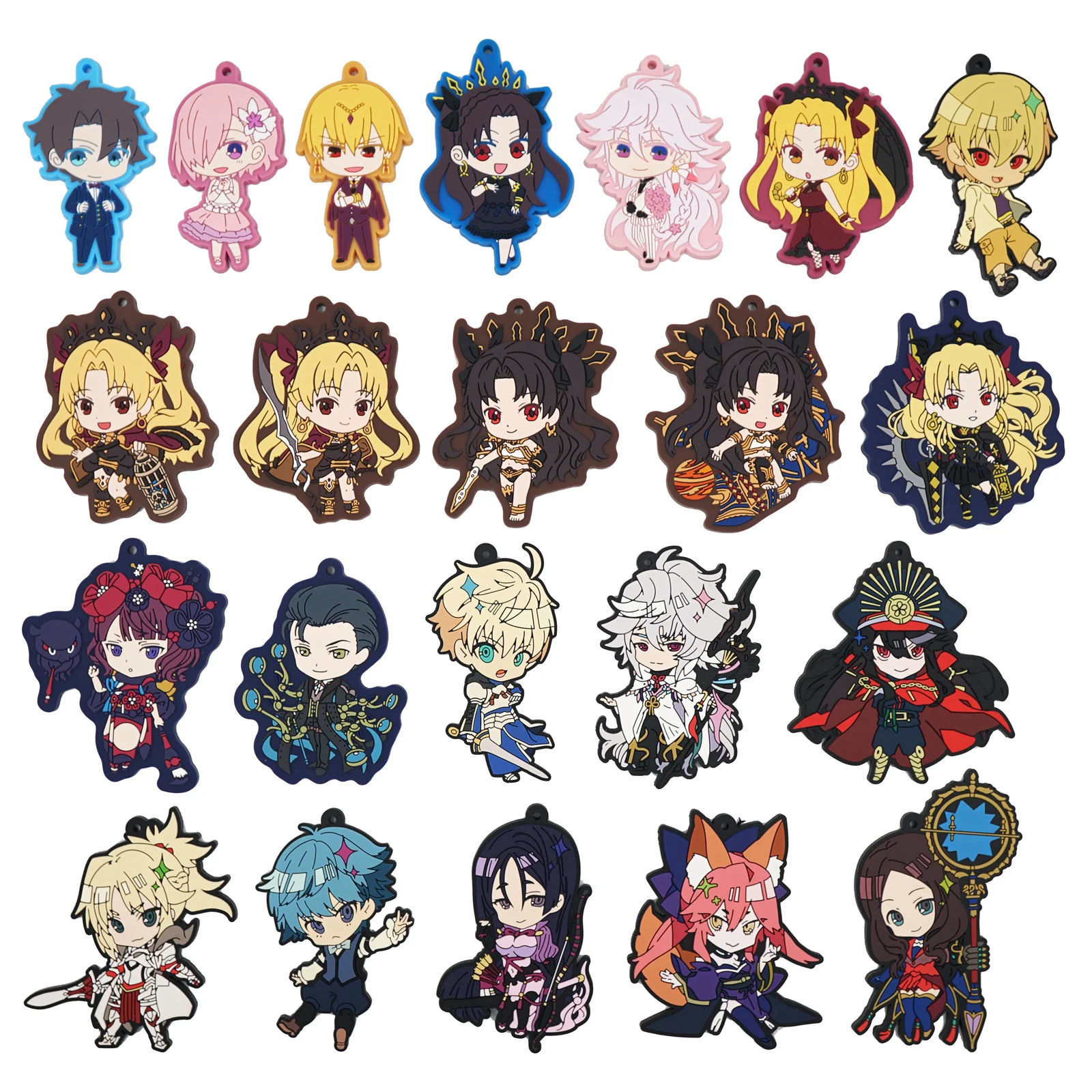 Fate Grand Order Anime FGO FSN juego Saber Merlin Mash Gilgamesh Ishitar lindo llavero de goma regalo