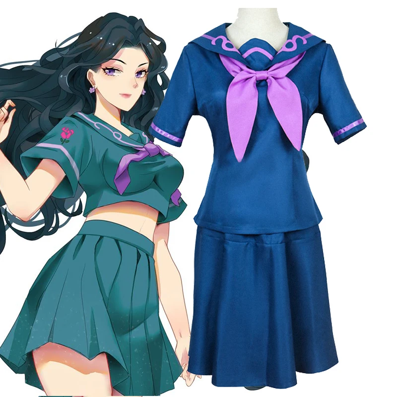 

Anime Jojo's Bizarre Adventure Cosplay Yamagishi Yukako Costume Women Embroidery Sailor Suits Halloween Carnival Party Uniforms