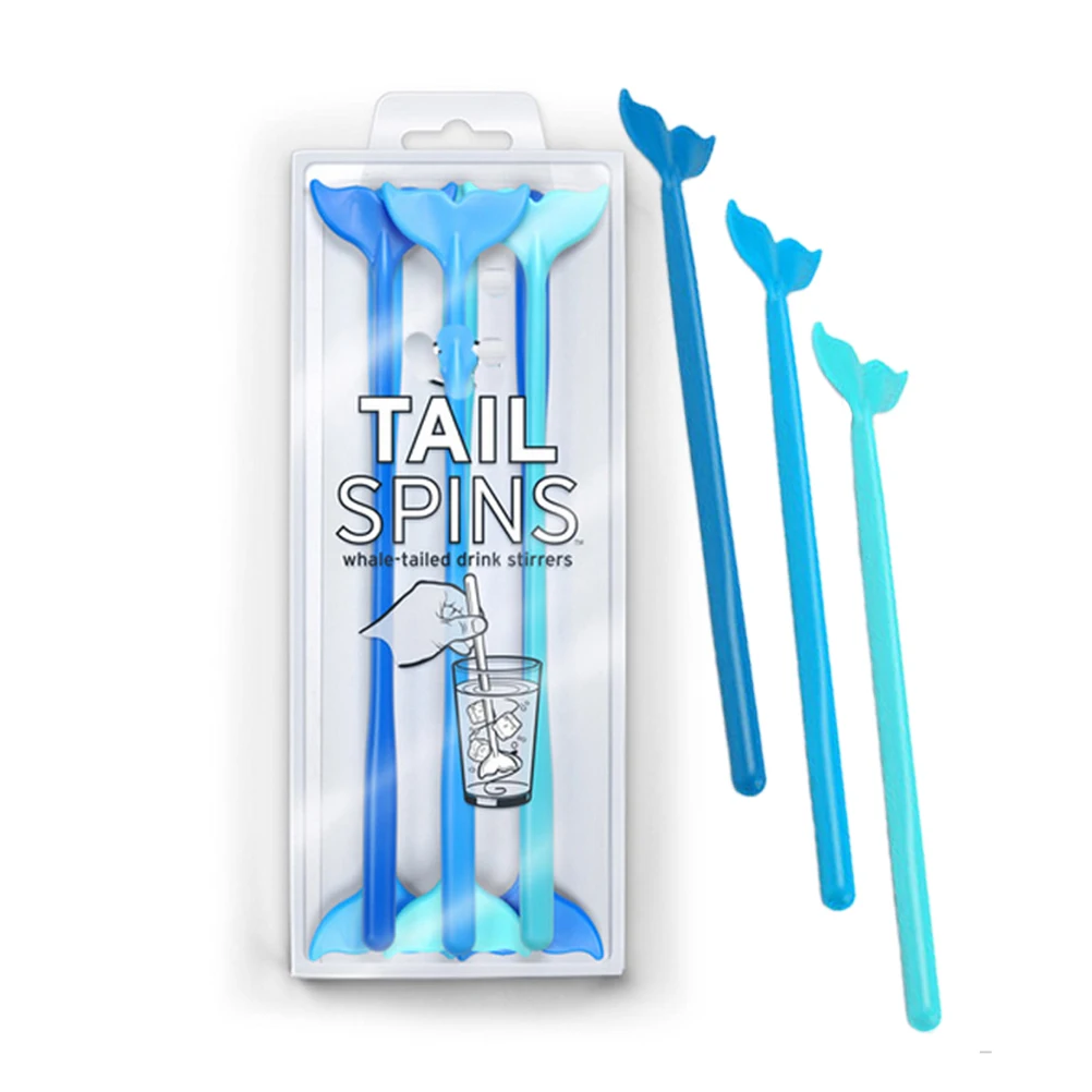 

12 Pcs Swizzle Stick Whale Tail Stirring Drink Stirrers Juice Blue Cute Coffee Sticks