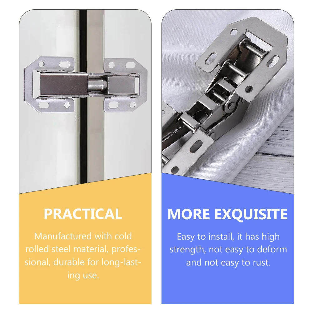

6Pcs High Strength Cabinet Hinges Steel Door Hinges for Furniture Cupboard Wardrobe Rust Resistant Smooth Close Metal Fittings
