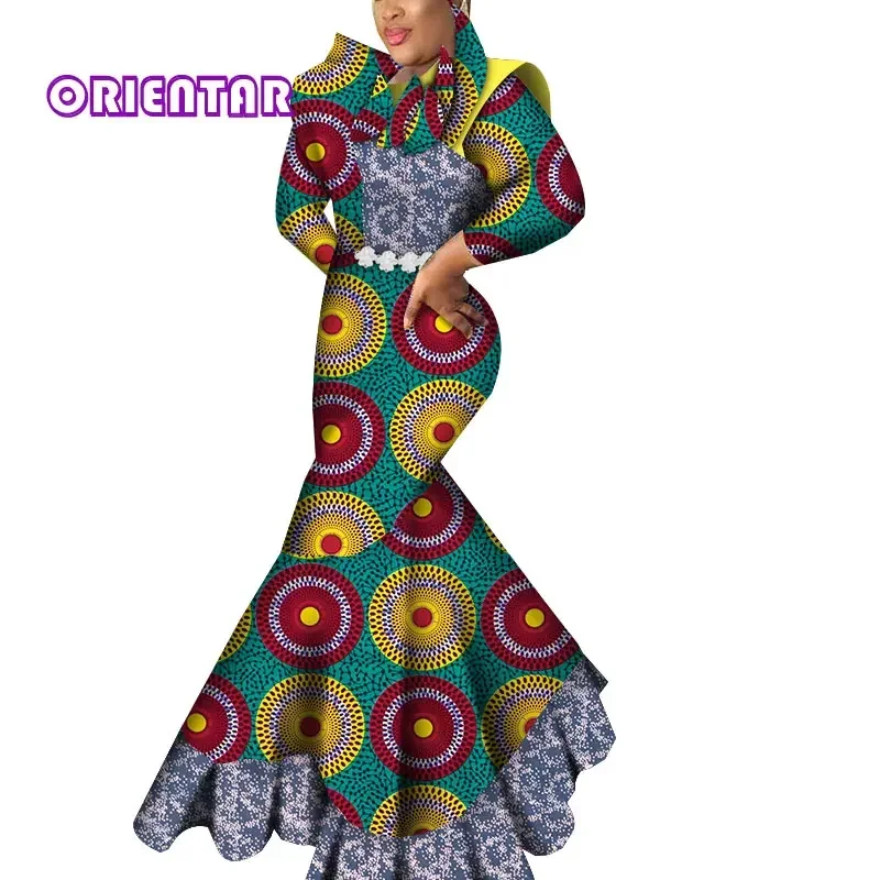 Ancara vestidos para as mulheres festa de noite longa robe africaine africano impressão bodycon dashiki vestido roupas africanas para as mulheres wy7093