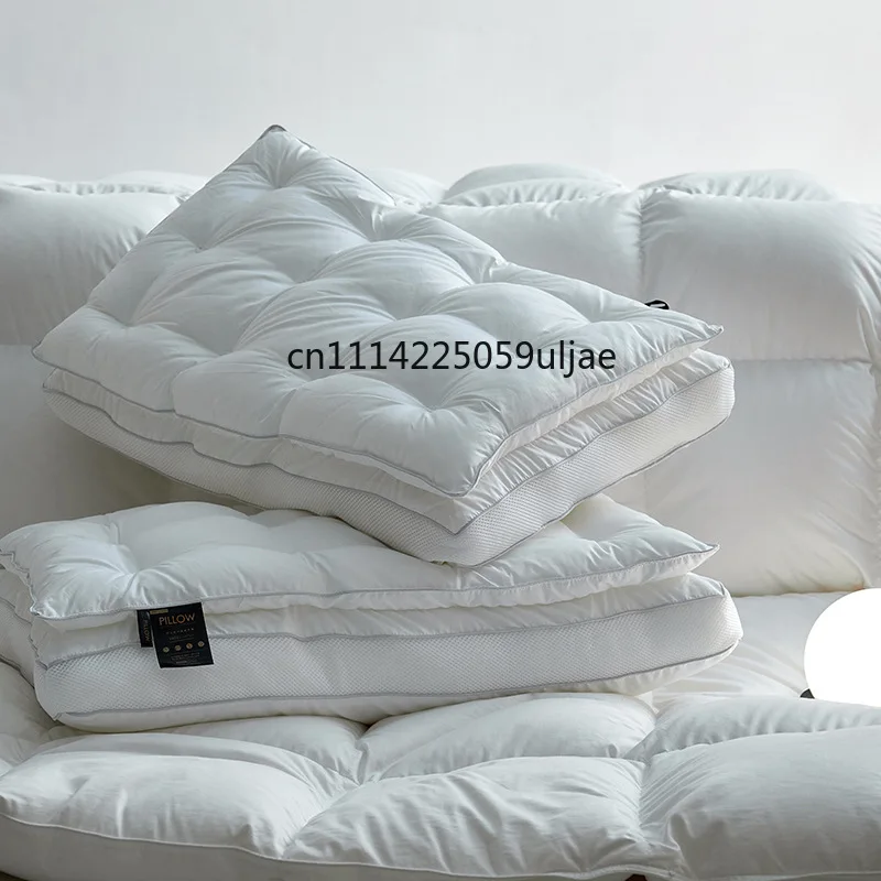 High End Hotel Pillows Super Soft Adult High Pillow 2-in-1 Double-layer Pillow Core Soft and Breathable High-pillow Home Textile