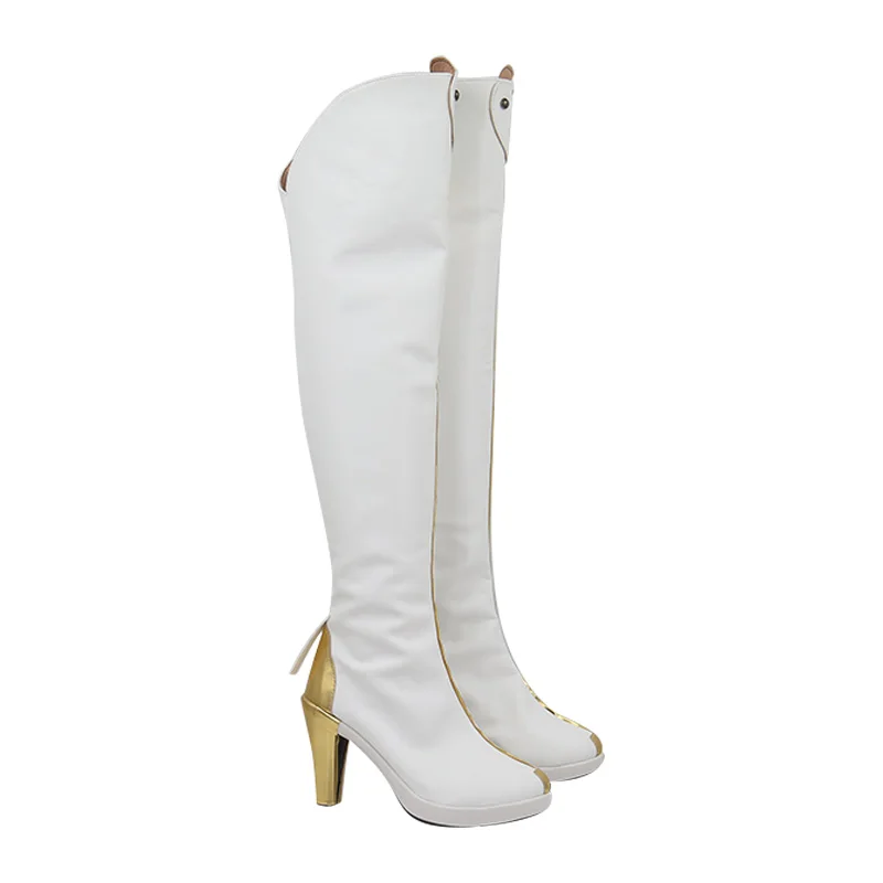 Game Wuthering Waves Jinhsi Cosplay Laarzen Schoenen Jinhsi Witte Schoenen voor Dames